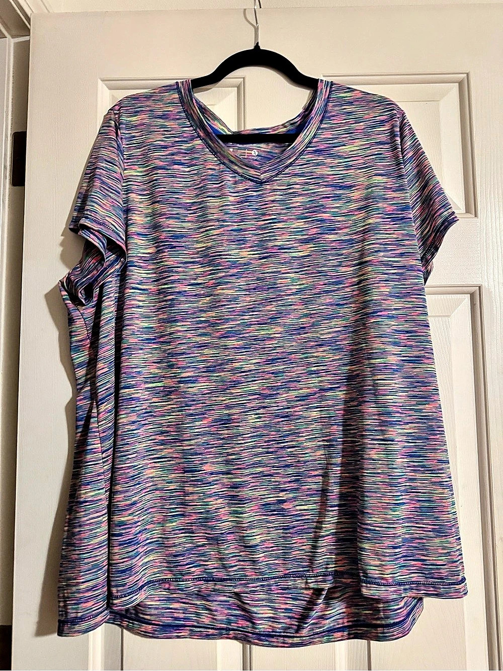 Xersion Abstract Short Sleeve Top in Purple & Pink 3X Like New